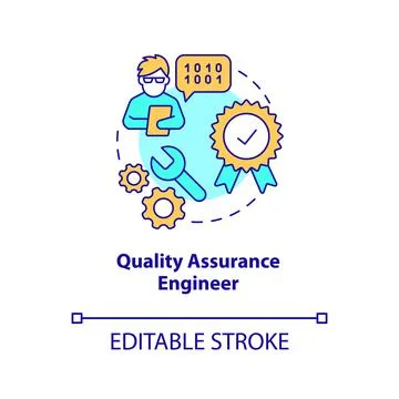 Quality assurance engineer concept icon Stock Illustration