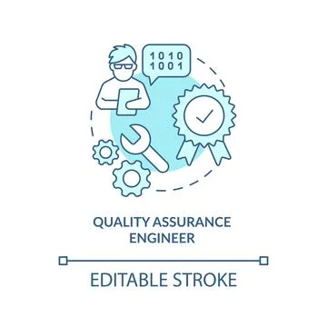 Quality assurance engineer turquoise concept icon 스톡 일러스트