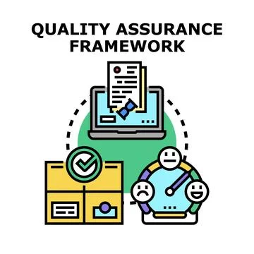 Quality assurance framework planning and control cycle Stock Illustration