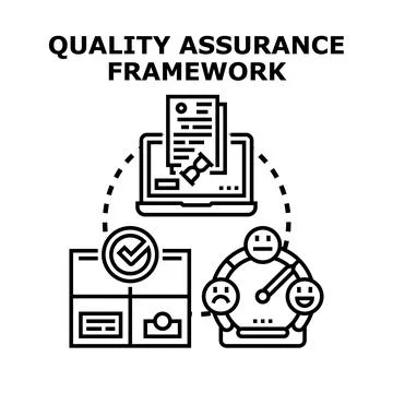 Quality assurance framework planning and control cycle Stock Illustration