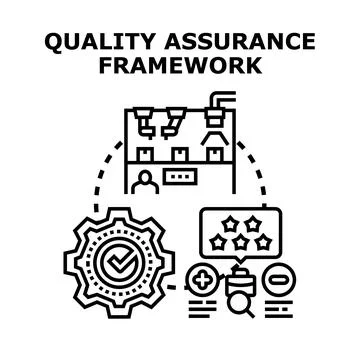 Quality assurance framework process concept vector icon Stock Illustration