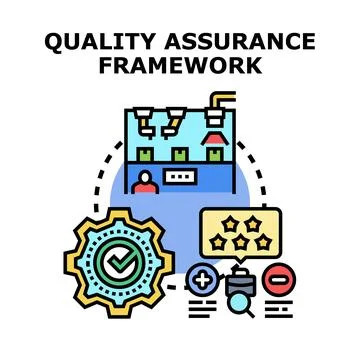 Quality assurance framework process concept vector icon Stock Illustration