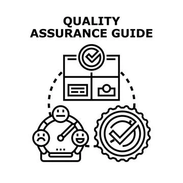 Quality assurance guide process for customer satisfaction Stock Illustration