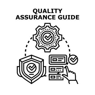 Quality assurance guide process planning illustration concept 스톡 일러스트