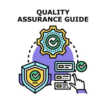 Quality assurance guide process planning illustration concept Stock Illustration