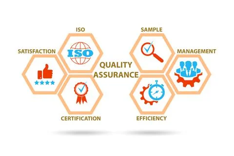 Quality assurance illustration with key elements 스톡 일러스트