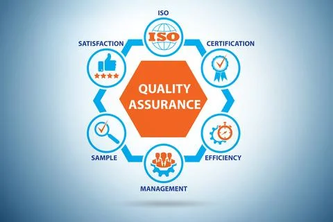 Quality assurance illustration with key elements 库存插图