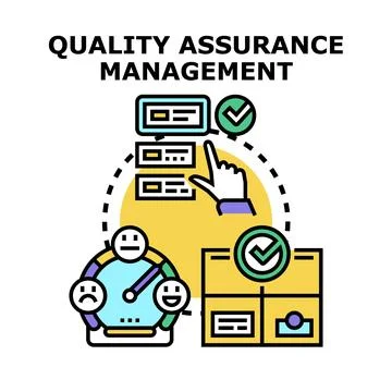 Quality assurance management evaluating product development process Stock Illustration