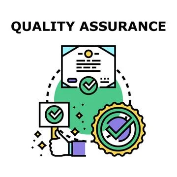 Quality assurance process with certification and positive feedback Stock Illustration