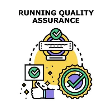 Quality assurance process concept with checkmark approval Stock Illustration