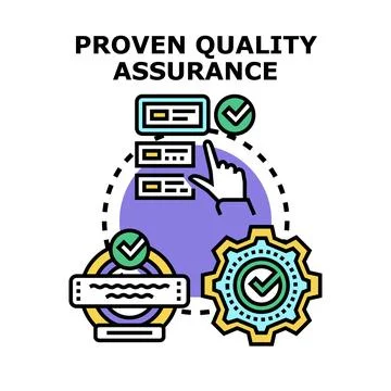 Quality assurance process controlling product testing and development Stock Illustration