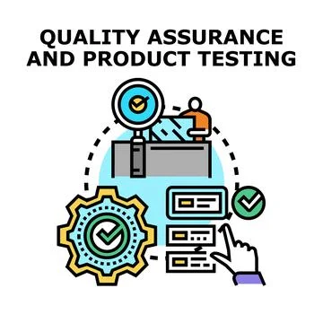 Quality assurance product testing and control icon concept Stock Illustration
