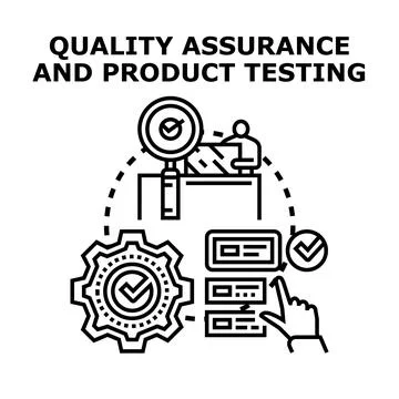 Quality assurance product testing and control icon concept Stock Illustration