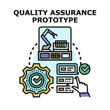 Quality assurance prototype development and testing process Stock Illustration