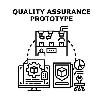 Quality assurance prototype testing and development process Stock Illustration