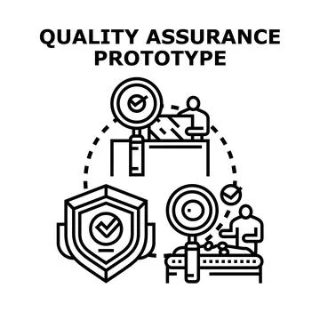 Quality assurance prototype testing development process 库存插图