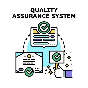 Quality assurance system concept vector achieving high standards Stock Illustration