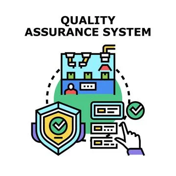 Quality assurance system controlling production process and standards Stock Illustration