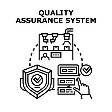 Quality assurance system controlling production process and standards Stock Illustration