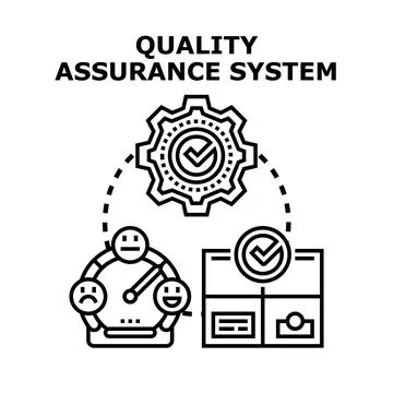 Quality assurance system ensuring customer product satisfaction Stock Illustration