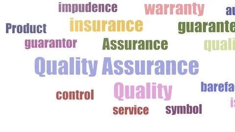 Quality Assurance Tag Cloud Animated Isolated Stockbeeldmateriaal 107249959