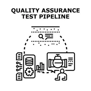 Quality assurance test pipeline process system testing 스톡 일러스트