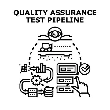 Quality assurance test pipeline process automation system Stock Illustration