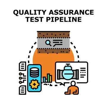 Quality assurance test pipeline process system testing Stock Illustration