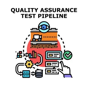 Quality assurance test pipeline process automation system 스톡 일러스트