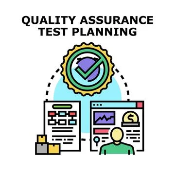 Quality assurance test planning process for software development Stockillustratie
