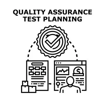 Quality assurance test planning process for software development Stock Illustration