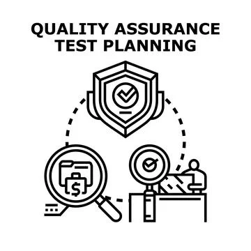 Quality assurance test planning software development concept Illustrazione stock