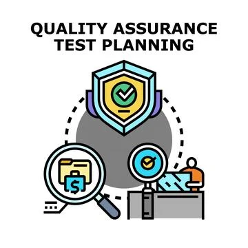 Quality assurance test planning software development concept Stock Illustration