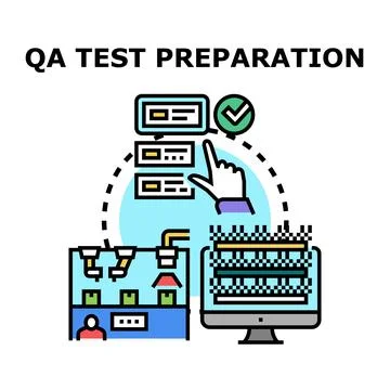Quality assurance test preparation and development process Illustrazione stock