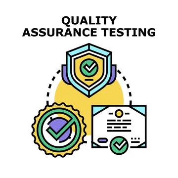 Quality assurance testing concept with verified icons イラスト素材