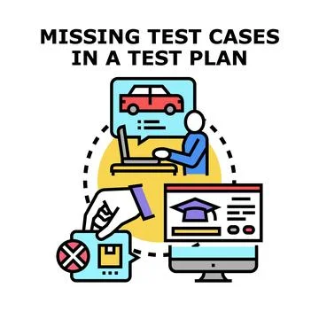 Quality assurance testing identifying missing test cases Stock Illustration