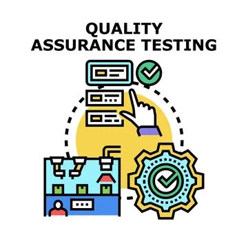Quality assurance testing process for product development Stock Illustration
