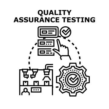 Quality assurance testing process for product development Stockillustratie