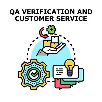Quality assurance verification and customer service concept Stock Illustration