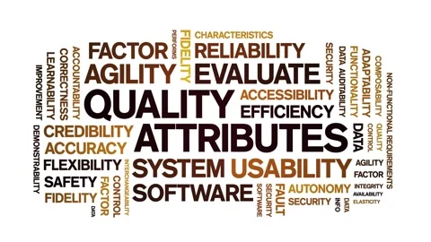 Quality Attributes animated word cloud,animation tag kinetic typography loop. Stock Footage 310945478
