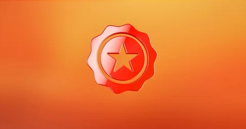 Quality Award Red 3d Icon Stock Footage 71156377