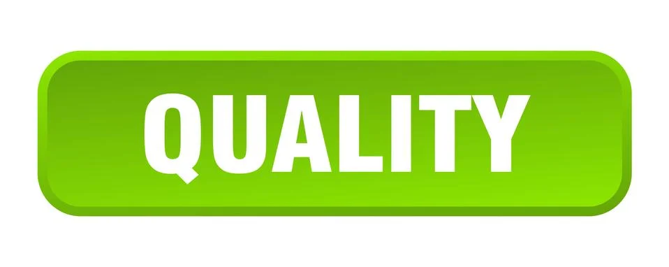 Quality button. quality square 3d push button Stock Illustration