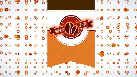 Quality cafe pack with pea doodles in the center of curve and a ribbon written Stock Footage 129323713