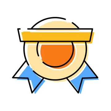 Quality certification badge icon award achievement creating success Stock Illustration