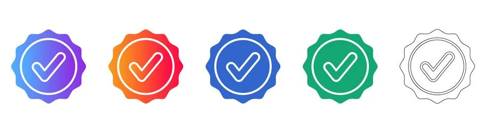 Quality Certified Stamp Icon Set Stock Illustration