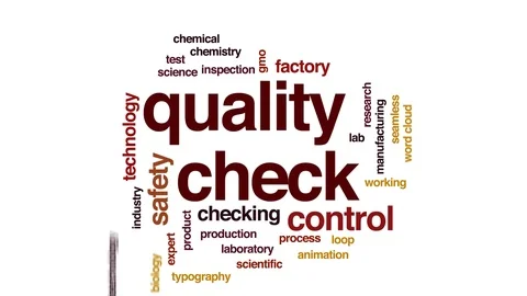 Quality check animated word cloud. Kinetic typography. Stock Footage 113336304