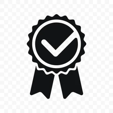 Quality check ribbon icon. Vector product certified or best choice recommende Illustrazione stock