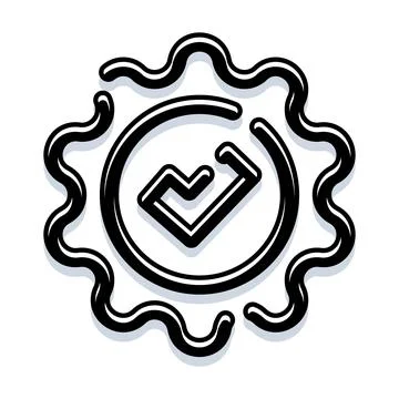 Quality checked guarantee approved stamp with checkmark Stock Illustration