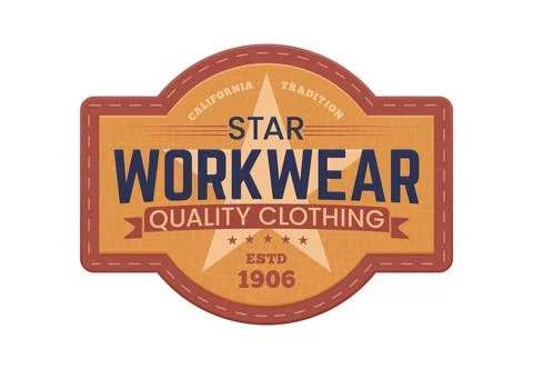 Quality clothing brown leather patch or tag Stock Illustration