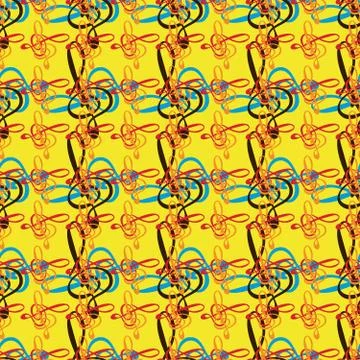 Quality colored seamless pattern on a yellow background of high-quality vecto 스톡 일러스트